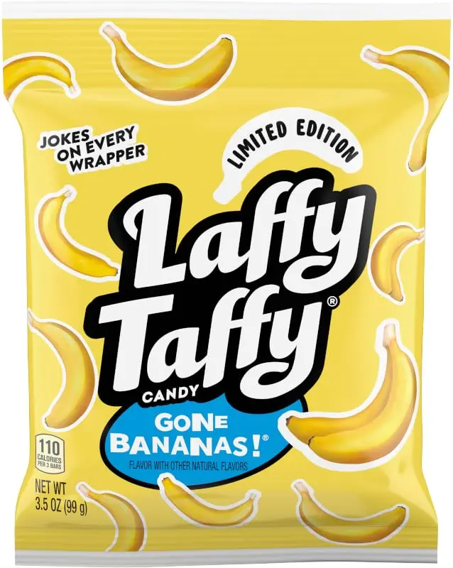 Laffy Taffy Mini Bar Bag, Banana, Chewy Taffy Candy, 3.5 oz Laffy Taffy Mini Bar Bag, Banana, Chewy Taffy Candy, 3.5 oz