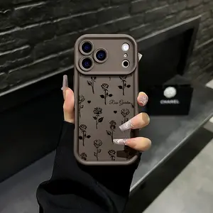 Artistic Black Rose Pattern Phone Case High-Quality Protective Shell Compatible with iPhone 17 Pro Max 16 Pro Max 15 Pro 14 13 12 11 Series Samsung Series Ultra-Thin Shockproof Lightweight and Durable