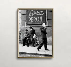 [Sale Off Up To 50%] [Unframe] Vintage Italian Men Photo Poster, Retro Black and White Wall Art