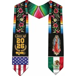 Mexican American Flag Sash 2026 | Graduation Stole for The Class of 2026 | Unisex Sash Celebrating Mexican American Heritage | Perfect As a Gift for Graduation Ceremonies And Parties