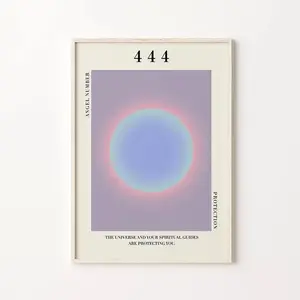 444 Angel Number Poster No Frame, 444 Protection Angel Number Premium Matte Vertical Posters