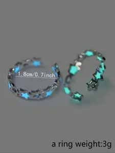 Illuminate Your Night: Trendy Luminous Star Ring| Hypoallergenic, Adjustable (Festivals/Raves/Everyday Sparkle)