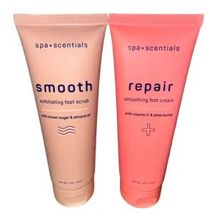 Foot healing/Smooth Exfoliating Foot Scrub + Repair Smoothing Foot Cream-Foot Essentials Duo Spa.Essentials