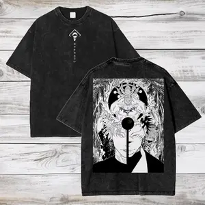 Jujutsu Kaisen Anime Acid Washed Oversize T-Shirt Satoru Gojo Anime Tee Gift For Him Unique Look Comfortable Fit