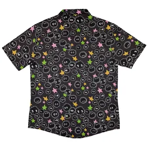 Sootsprites Anime Hawaiian Shirt – Casual Tropical Beach Menswear, Short Sleeve Button Down Holiday Top!