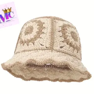 Vintage Acrylic crochet knitted bucket hats