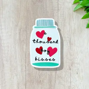 Vinyl Sticker for Kindle - A Thousand Boy Kisses Jar Design Kindle Sticker, Bookish Merch Sticker, Booktok Sticker, Smut Reader,Gift for book lover, Water bottle sticker. Laptop Sticker