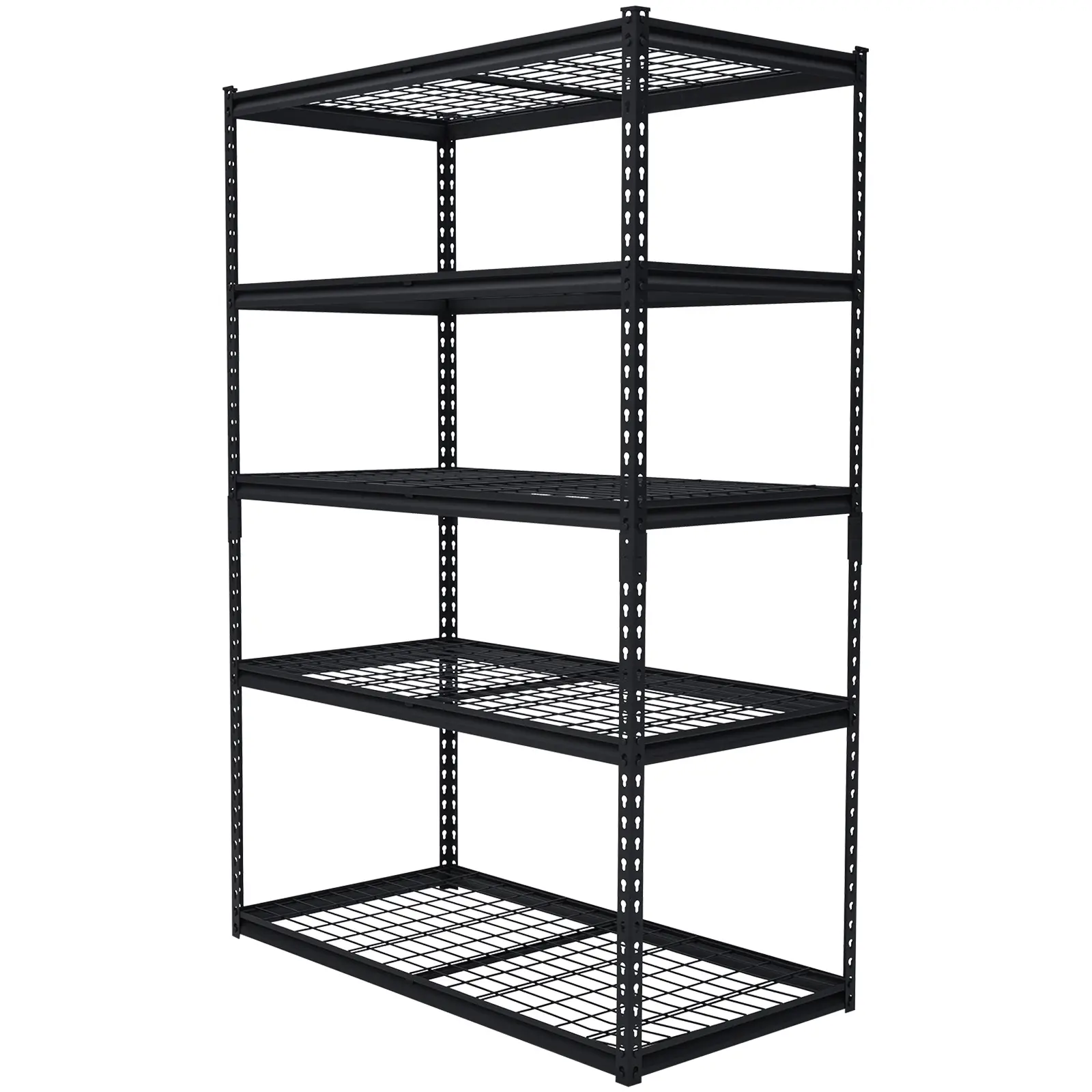 Heavy Duty 5-Tier Adjustable Storage Shelf, 48x18x72 in Durable Sturdy Wire Mesh Rack, 2500lbs Total Capacity for Garages, Warehouses, Basement Storage