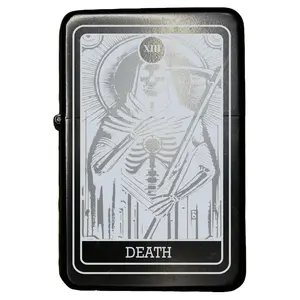 The end skeleton tarot card lighter case accessory