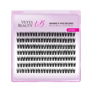 VEYESBEAUTY Ribbon Fluffy Lash Clusters, Makeup Eyelashes with Feathery Ribbon-Like Fibers, Layered Clusters for Bold Multi-Dimensional Volume, Ideal for Parties, Stage Glam