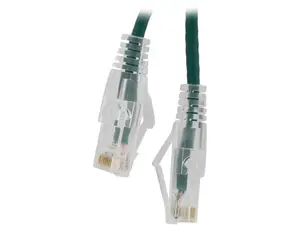Nippon Labs 28 AWG Snagless Ultra Slim Cat6  Ethernet Patch Cable - Network Internet Cord - RJ45, Stranded, 550Mhz, UTP, - 2ft, Green