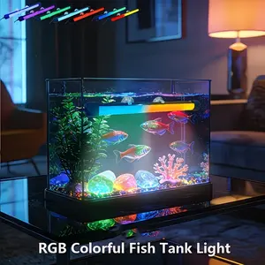 Smart RGB Aquarium Landscape Light, 18 Colors & Dynamic Modes, Pet Tank LED Strip, Timer Control, USB Powered, External Attachment