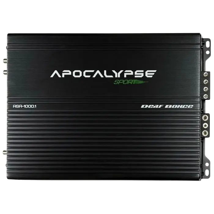 Deaf Bonce Apocalypse ASA-1000.1 Single Monoblock Design Car Audio Amplifier - 1000W, 1 Ohm, Powerful Class D, Adjustable Compact, Subwoofer Filter Compatible, Terminals