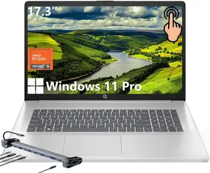 HP 17 Business & Student Laptop, 17.3" HD+ Touchscreen Display, AMD Ryzen 5 7530U, 16/32GB RAM, 1/2TB SSD, Windows 11 Pro, Wi-Fi 6, Webcam