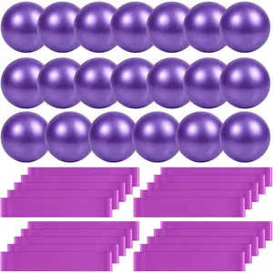40 count 9 Inch Bulk Pilates Balls Resistance Bands Set 20 Mini Bulk Exercise Balls Yoga 20 Resistance Loop Exercise Bands for Stability Fitness Physical Strength Office  Gym