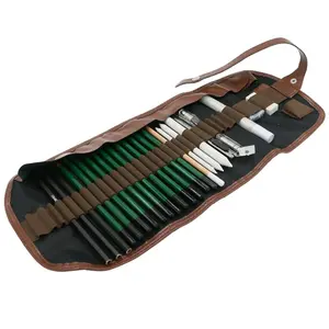 25pcs Rolling Pencil Curtain Sketch Pencil Curtain Set Pencil Storage Bag Pencil Pouch for Graffiti Hand Drawing