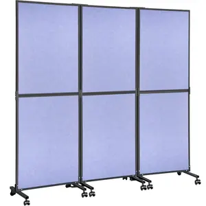 VEVOR Acoustic Room Divider 72x 66 Office Partition Panel 3 Pack Office Divider Wall Steel Blue Office Dividers Partition Wall Polyester 45 Steel Cubicle Wall Reduce Noise and Visual Distractio