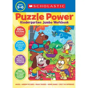 Puzzle Power Kindergarten Jumbo Workbook Paperback – March 15, 2023