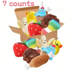 Cute Fruit & Vegetable Shaped Pet Plush Toy, Pet Chew Toy with Sound, Interactive Pet Toys, Lovely Playmates for Small Dogs