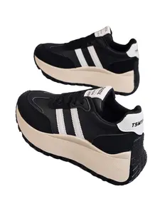 Women's Casual Sports Shoes, Skateboarding Sneakers, Road Running Shoes, Thick Sole Height Increase, Breathable Mesh, Party Shoes