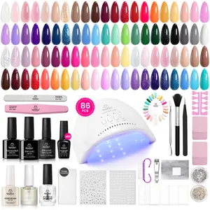 Beetles Gel Nail Polish Kit with U V Light Base and Matte&Glossy Top Coat Soak Off DIY Nail Art Kit Manicure Tools Soak Off for All Season Gifts for Women Teens Girls