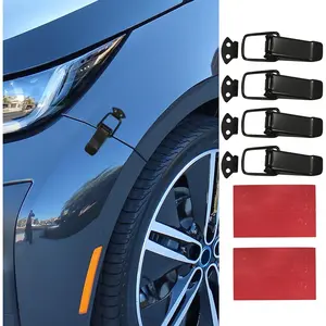 4PCS Car Bumper Clip Hasp, Bumper Holder Clips, Durable Auto Bumper Security Hook Lock Clips, Car Accessories Front Rear Bumper Fastener Kit Universal for Car (Black, Large)