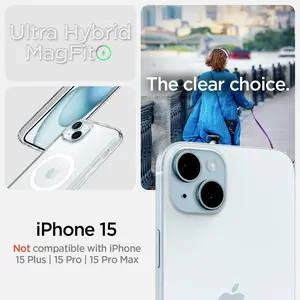 Spigen Ultra Hybrid MagFit for iPhone 15 Case, for iPhone 14 Case, for iPhone 13 Case [Anti-Yellowing] [Military-Grade Protection] Compatible with MagSafe - White