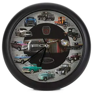 Classic Truck Engine Sound Clock, 8 Inch Vintage Style Decorative Wall & Table Clock with 12 Hourly Engine Sounds, Smart Light Sensor, Battery Operated Automotive Home Decor