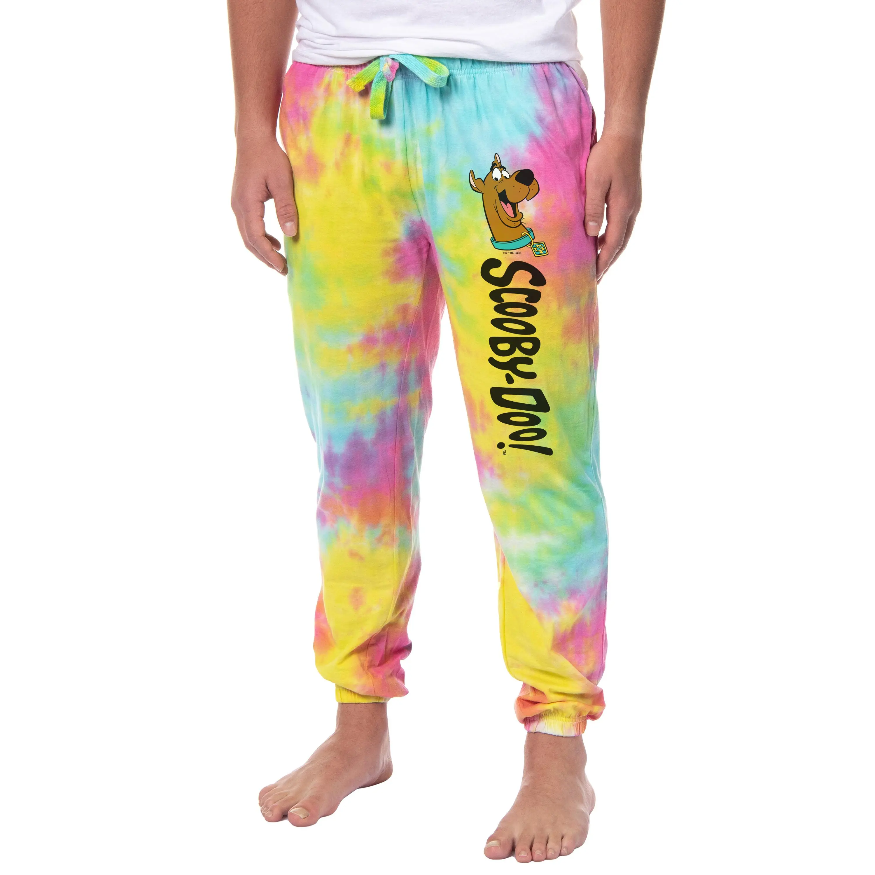 Scooby-Doo Mens' TV Show Cartoon Tie-Dye Jogger Pajama Pants For Adults, Pjs, Fabric