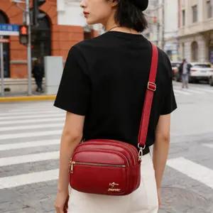 Multi-Pocket Crossbody Bag for Women - Compact Camera Purse with Multiple Zipper Compartments, Hands-Free Shoulder Bag for Daily Use