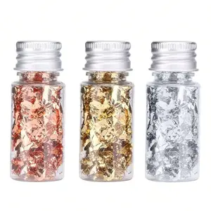 Decorative Gold Foil Sheets for Baking Cupcakes, Brownies and Handmade Crafts, Golden Silver Rose, Perfect for DIY Projects