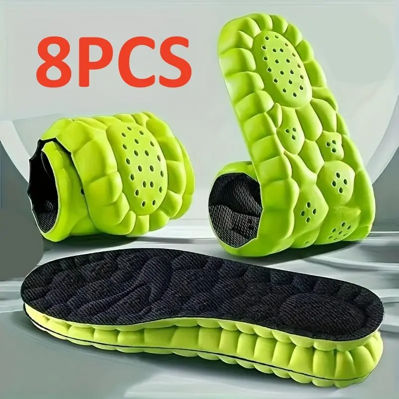 8 Pack Sponge Sports Shoe Insoles, Shock Absorbing, Comfortable, Breathable, Unisex Running Accessories, Active, Ideal for Men and Women, Shock Absorption Comfy