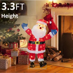 Walsunny Santa Kit Christmas Decorations, Room Metal  Ornaments, Indoor/Outdoor Xmas Decor Home Festive Lighting Box for Holiday winter Decor