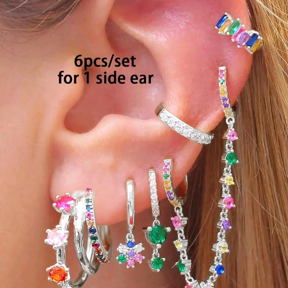 6pcs Stacking Earrings Set