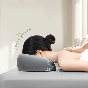 1pc modern U-shaped face pillow for spa and salons – soft polyester fabric with zipper closure, machine washable, all seasons comfortable, grey, salon cushion | Ergonomic pillows | Zipper cover removal, spa pillow