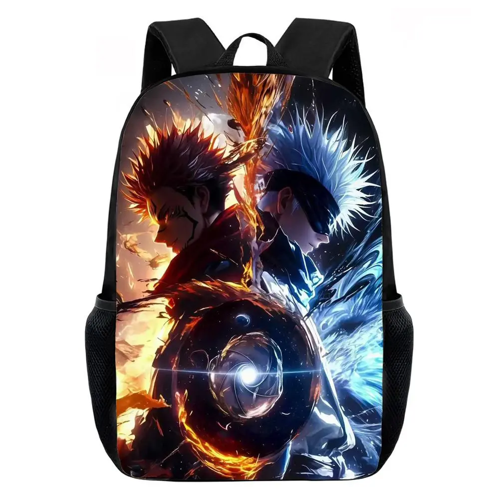 Jujutsu Kaisen Backpack for Kids, Gojo Satoru Cartoon Print School Backpack, Large Capacity Casual Student Daypack, Lightweight Children Bookbag for Elementary School Boys Girls