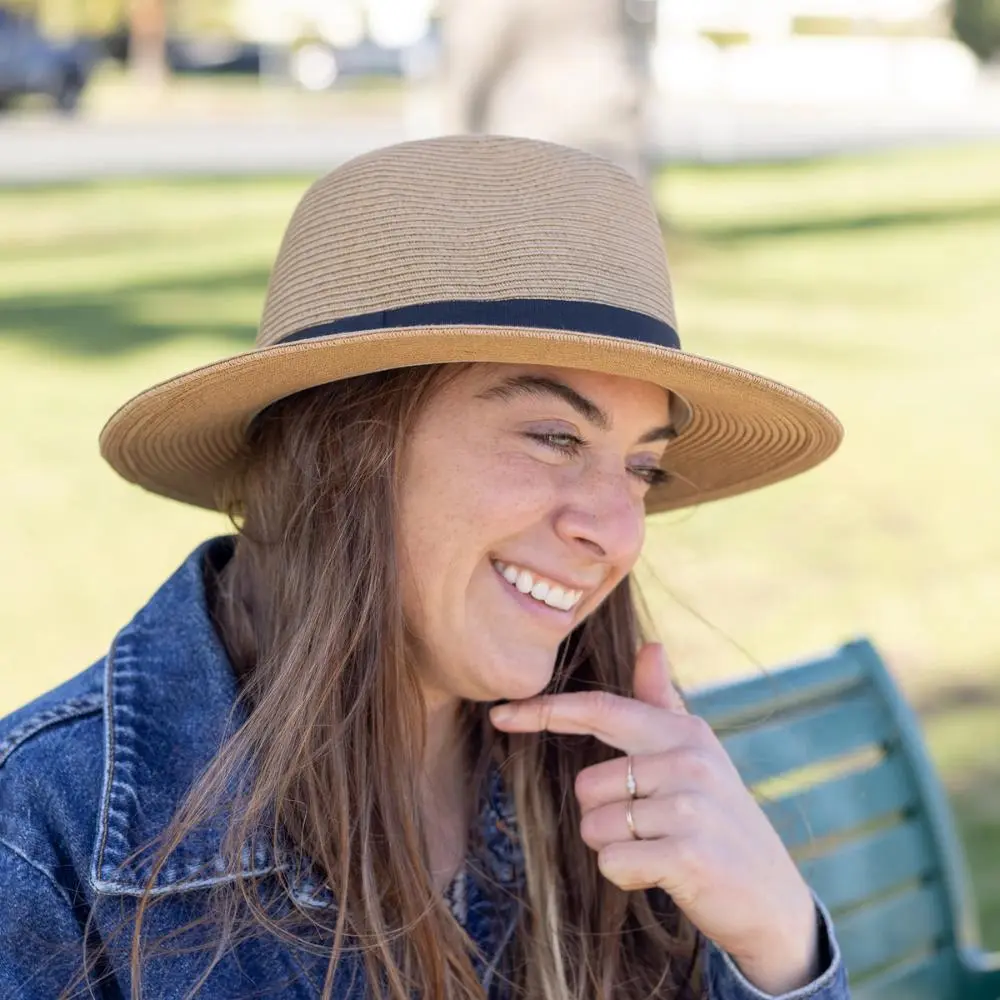 Sunday Afternoons Havana Hat Unisex Fedora Medium Size with Black Band Classic Design for Men and Women