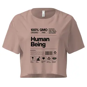 Human Being Women's Casual Summer T-Shirt & Crop Top, Short Sleeve, Crewneck Design, Comfortable Womenswear for Street Style