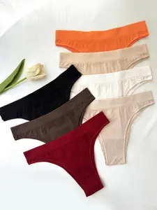Women's Solid Color Panty, Breathable Comfortable Knicker for Daily Wear, Women's Underwear for All Seasons, Soft Breathable Panties