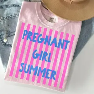 Comfort Colors® Summer Pregnancy Announcement T-Shirt – New Mama Baby Reveal Tee, First Baby "Coming Soon" Shirt, Trendy Mother's Day Gift for Expecting Moms