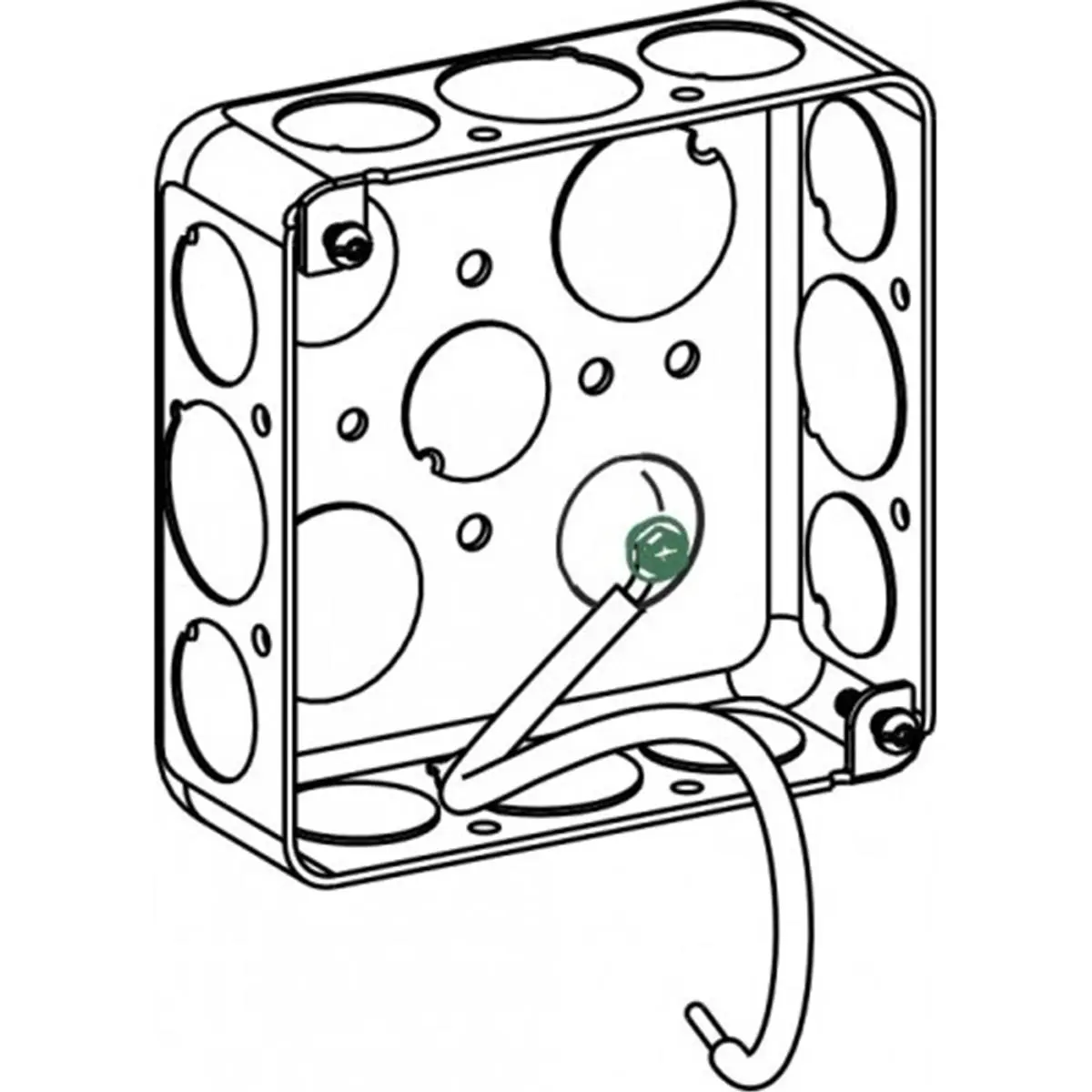 212 MAIN 4S Drawn Junction Box, 4-Inch Galvanized Steel, 1.5 in. Deep with 0.5 in. Knockouts, 21 cu. in. Capacity for Ceiling Lights & Switches