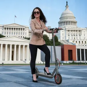 DAdult Foldable Commuter Electric Scooter - 350W Motor, 19MPH Top Speed, 16 Mile Riding Range, App Connected, 8.5" Wear-Resistant Puncture-Proof Tires