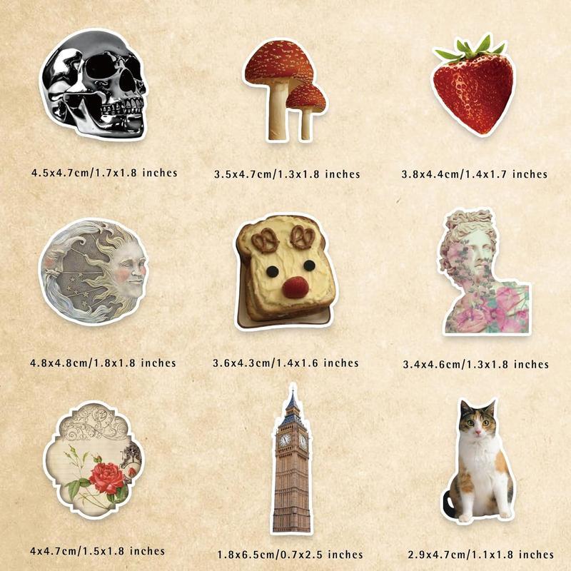 PRSTINCOL 480 Pcs Vintage Aesthetic Stickers for Scrapbooks,Cute Vinyl Stickers for Water Bottles Skateboard Notebooks Phone Kindle Tiktokshopstockup