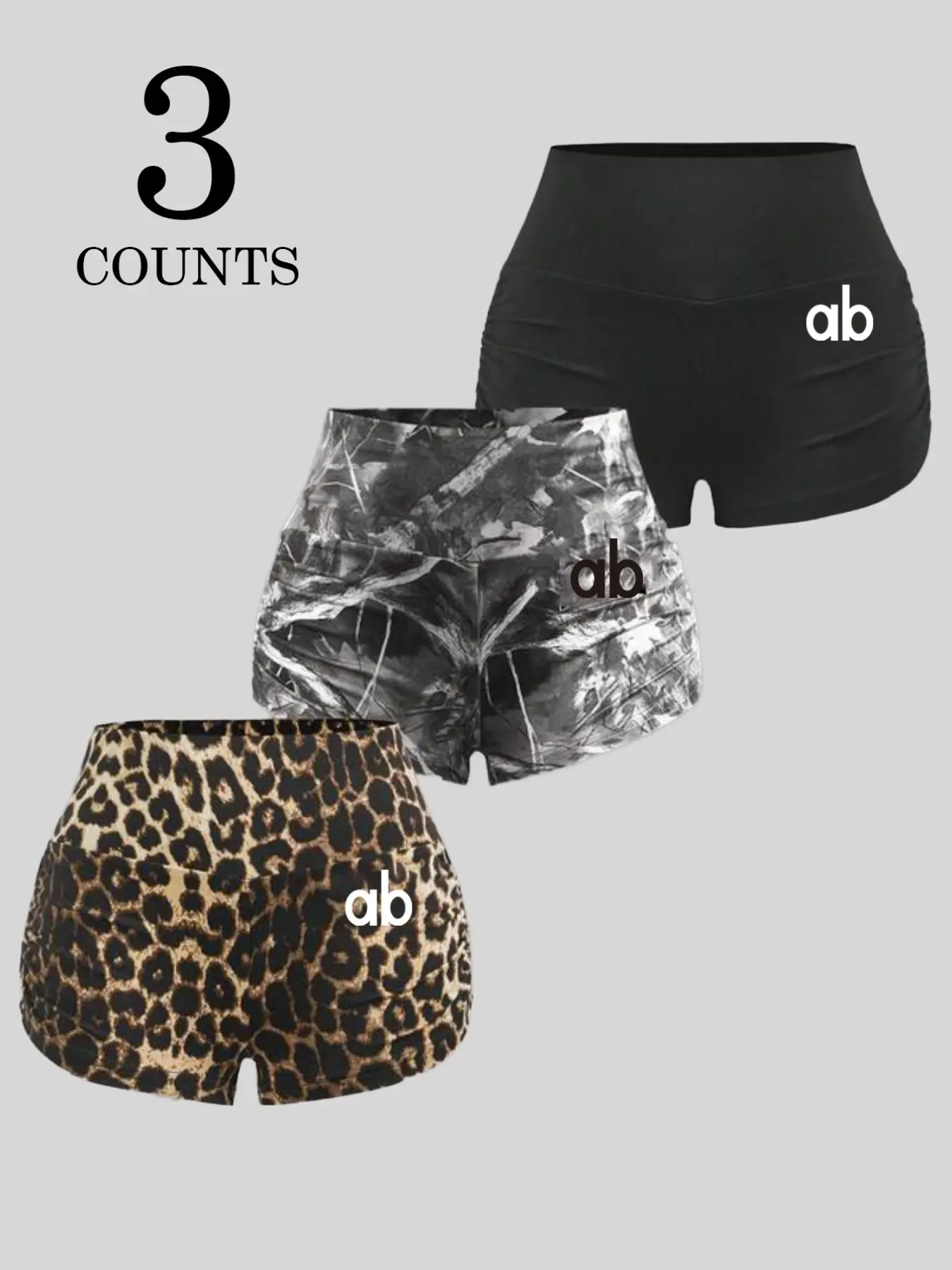 Women's High Waist Sporty Shorts, Letter Print Leopard Camo Yoga Pants, Elastic Tight Fit Gym Shorts, Summer Outdoor Streetwear, Stretch Shorts
