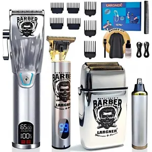 Largner Men's Grooming Kit, Cordless Electric Shaver, Professional Hair Clippers, LED Display, Ideal Christmas Gift, Fashion, Barber Kit