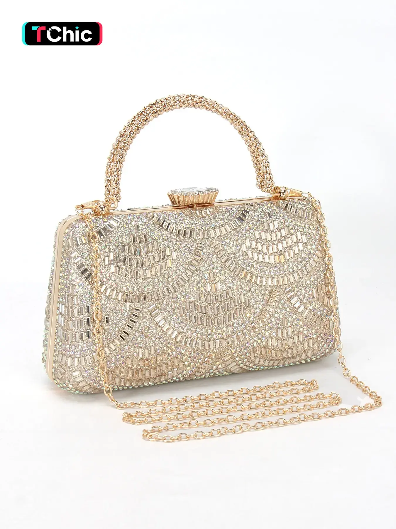 rhinestone handbag, women's evening clutch, sparkling clutch, Elegant bags, Evening Handbags, comes with a shoulder strap for crossbody wear, wedding and party handbag, perfect for banquets, formal occasions, and holiday gifts