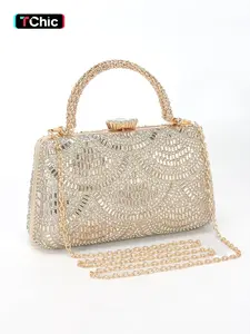 rhinestone handbag, women's evening clutch, sparkling clutch, Elegant bags, Evening Handbags, comes with a shoulder strap for crossbody wear, wedding and party handbag, perfect for banquets, formal occasions, and holiday gifts