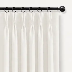 Inovaday 2pcs Blackout Curtains Linen Curtains for Living Room Bedroom Pinch Pleated Curtains Set, Thermal Room Darkening Window Linen Curtain Drapes Outdoorfun