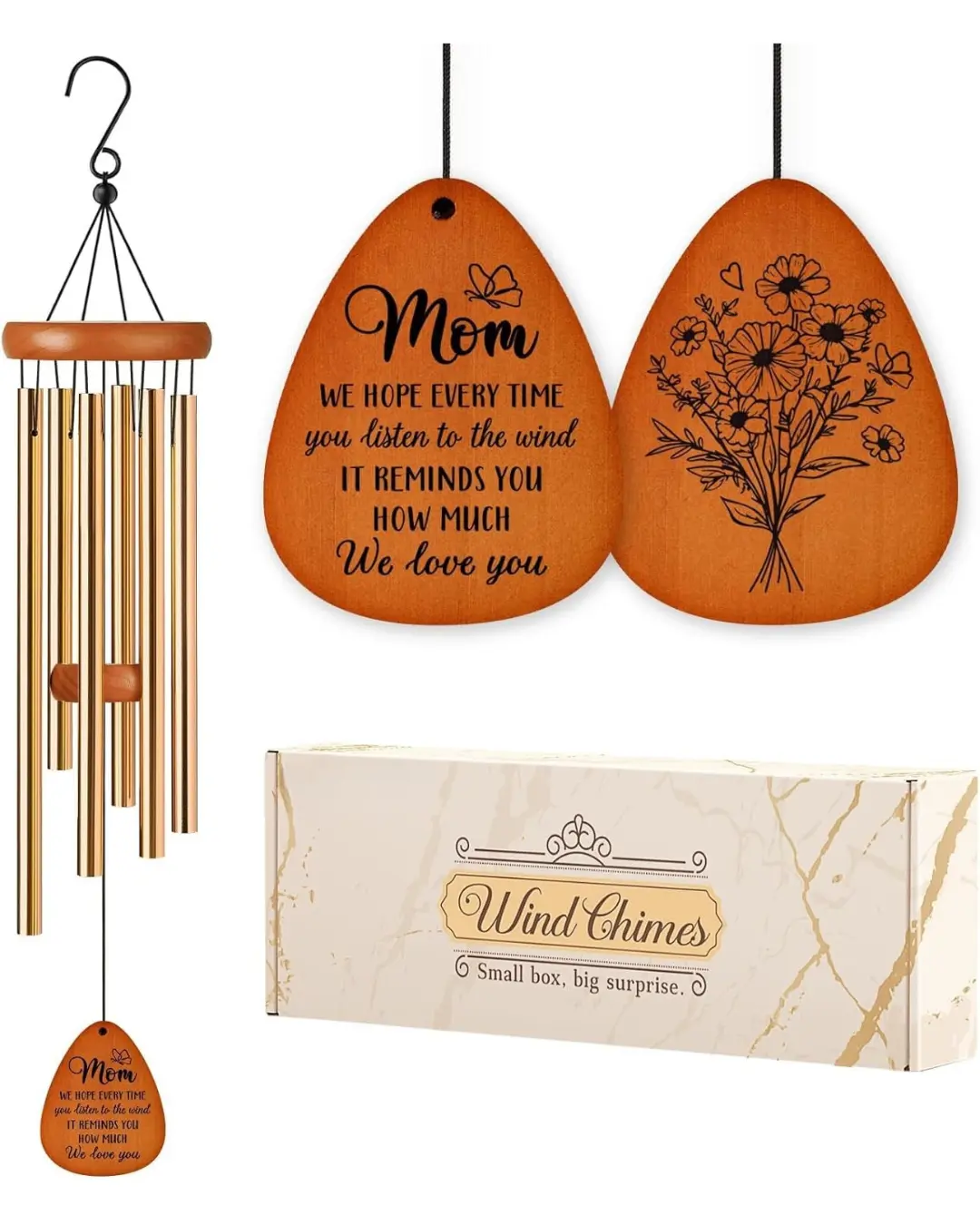Gifts for Mom, Moms Wind Chimes, Best Gift for Mom, Mother Birthday Gift from Daughter Son, Love Reminder Gifts for Mother's Day Christmas