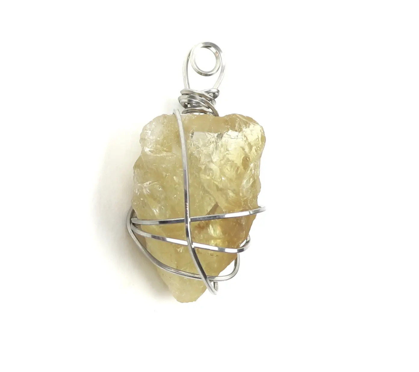 Couture Crystalz - In the Library -  Sterling Silver Wrapped Citrine Crystal Necklace